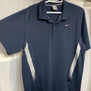 NikeFIT Dry Men's Golf Navy Polo Shirt with White Accents